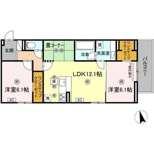 パールドブルム【1階】の間取り