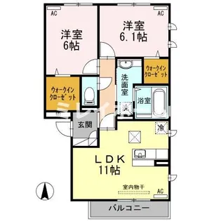 アルページュ大森D棟【3階】の間取り