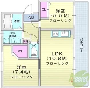 KS宮千代1【2階】の間取り