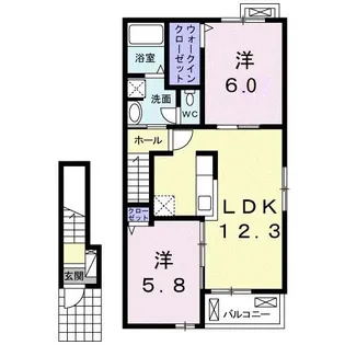 DK堀米【2階】の間取り