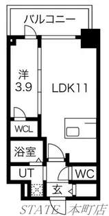 プレサンス京町堀【3階】の間取り