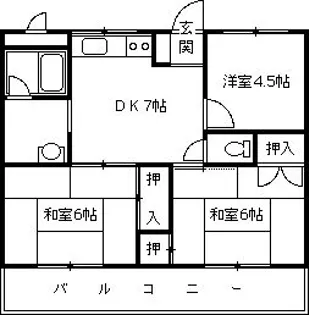 香枦園レジデンス【3階】の間取り