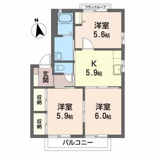 グリーンヒルズB【2階】の間取り