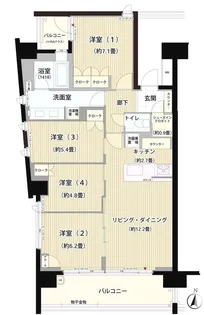 ガーデニエール砧レジデンス【5階】の間取り