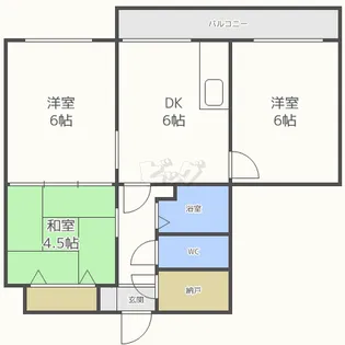 新琴似ハイツ【1階】の間取り