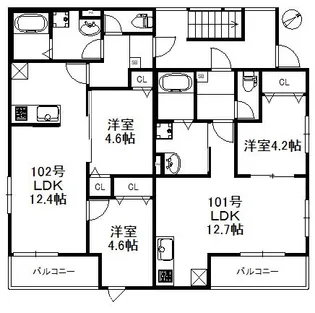 グランヒル香住ヶ丘【1階】の間取り