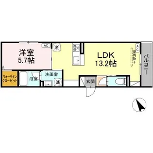 ドムスクレスト共和【3階】の間取り