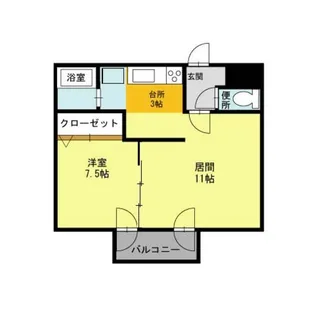 藤井ビル北23条II【6階】の間取り