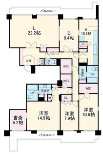 パークシティ本牧A棟【5階】の間取り