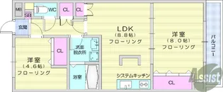 エクセレント岩沼【5階】の間取り