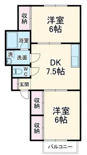 イエローハウス城西A【1階】の間取り