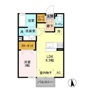 ヴィティス B【2階】の間取り