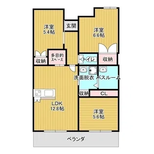 エルムーン駒橋【5階】の間取り