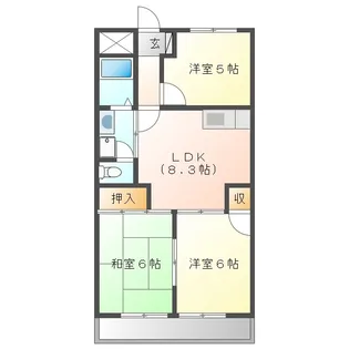 アベニュー長嶋【4階】の間取り