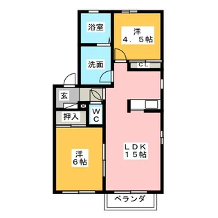 ジュネスI B【2階】の間取り