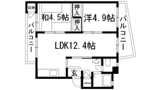 逆瀬川19号棟【4階】の間取り