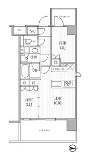 シ-ズンフラッツ木場【3階】の間取り