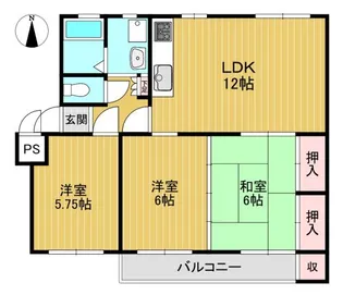 竹の台団地C3棟【4階】の間取り