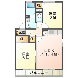 Le.Clezio II【2階】の間取り