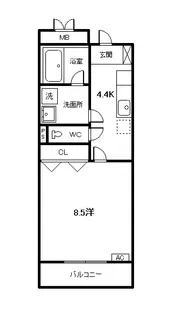 1Kの間取り画像