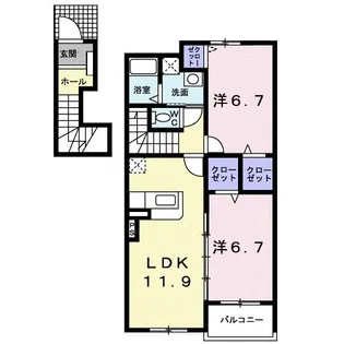 フローリア漣4号館【2階】の間取り