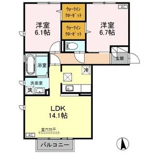 メロディア【1階】の間取り