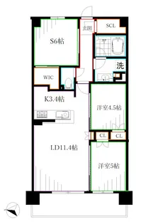 2SLDKの間取り画像