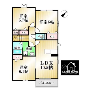 クラール南庄町C【2階】の間取り