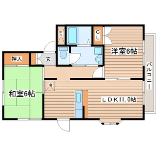 2LDKの間取り画像