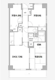 神奈川県横浜市青葉区市ケ尾町【マンション】の間取り