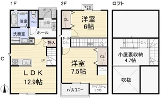 愛知県名古屋市昭和区神村町2【一戸建】の間取り
