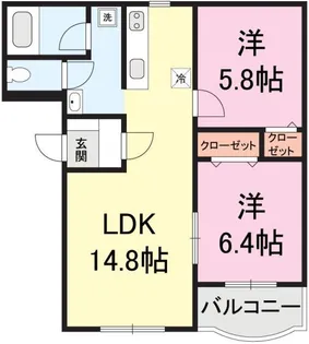 ピュアライフ坂井【2階】の間取り