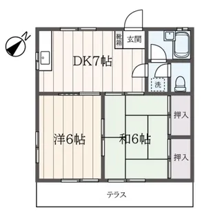 コーポことぶき【1階】の間取り