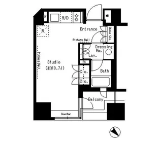 パークアクシス溜池山王【12階】の間取り