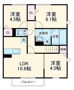 GRAND RISE TSUKUBA A棟【2階】の間取り