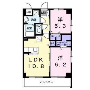 グランツ うふざと【1階】の間取り