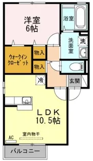 コーポK E棟【2階】の間取り