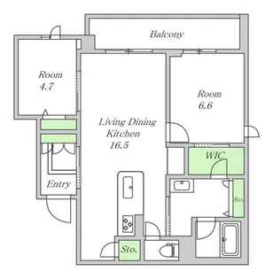 大阪府大阪市生野区中川1【マンション】の間取り