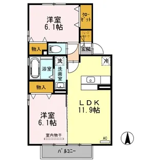 メゾン・ド・ラ・フェルテ【2階】の間取り