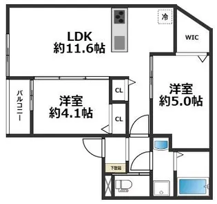 C-GRID山下町【1階】の間取り