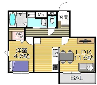 SKY RESIDENCE【4階】の間取り