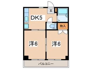 シャトー南台【5階】の間取り