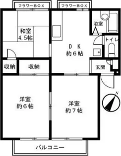 ジュネス十日市場A棟【3階】の間取り