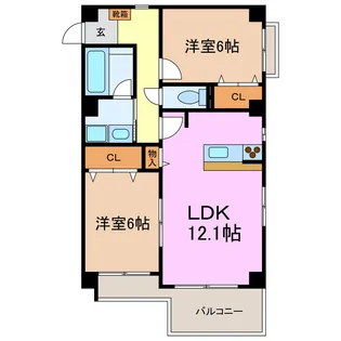 プランドール【2階】の間取り