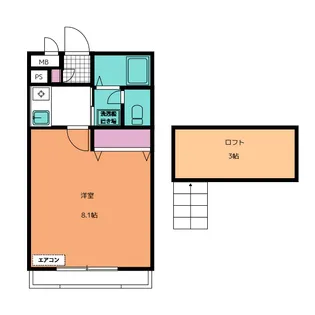 シャルマン牧野【1階】の間取り