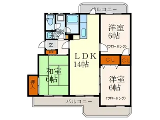 サンヒルズ城南【4階】の間取り