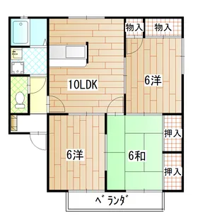 グリーンヒルかねみつA棟【2階】の間取り