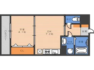 リアライズ長居公園通【2階】の間取り