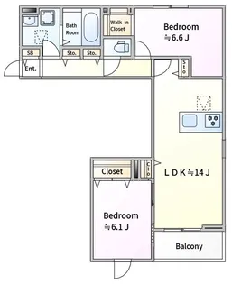 コンハウス武蔵新城【1階】の間取り