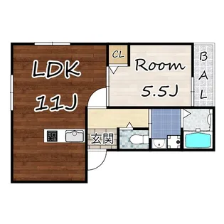 クレール常光寺【1階】の間取り